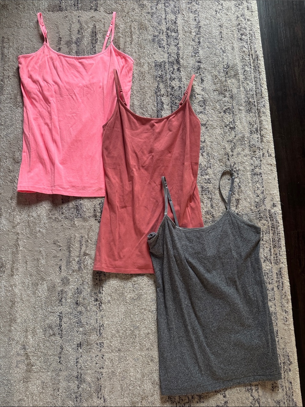 Women’s 3-Pack Bra Cami Tank Tops - Pink, Rose, Gray